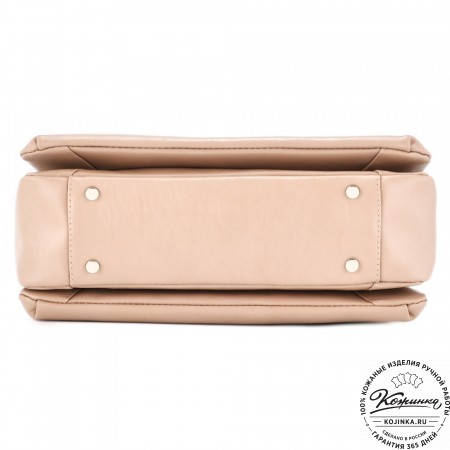 Кожаная женская сумка "Кейт" (бежевая)